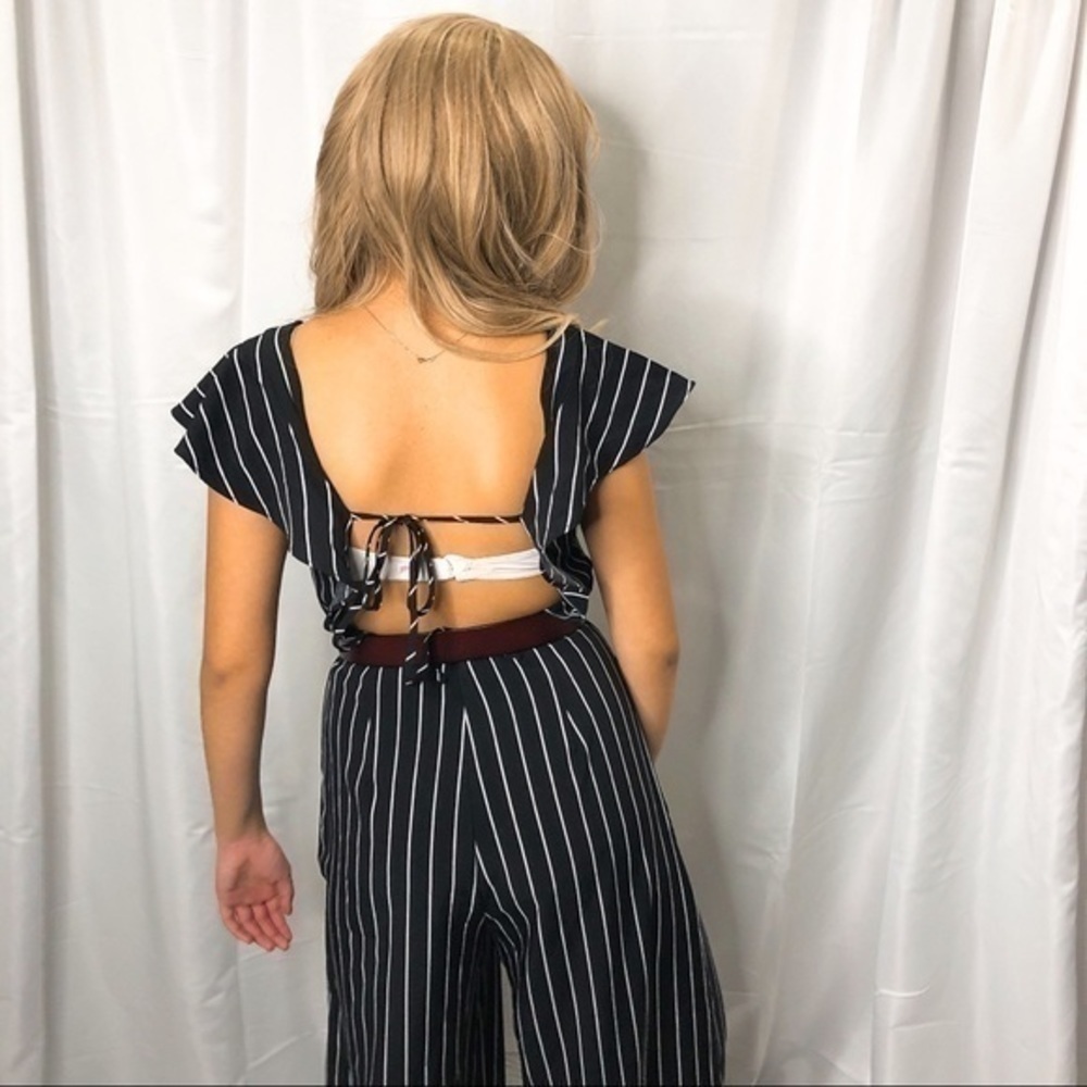 Stripped jumpsuit wide leg pants - Picture 12 of 12